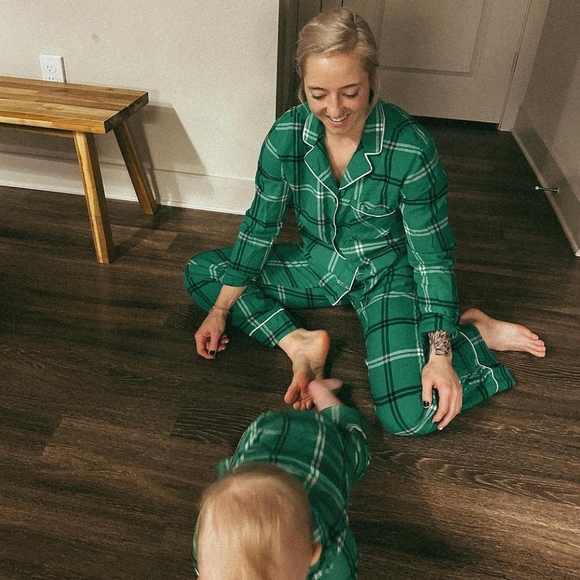 pj pajamas 2 piece current sold out green mens sz large unisex style comfy fit - Picture 3 of 16